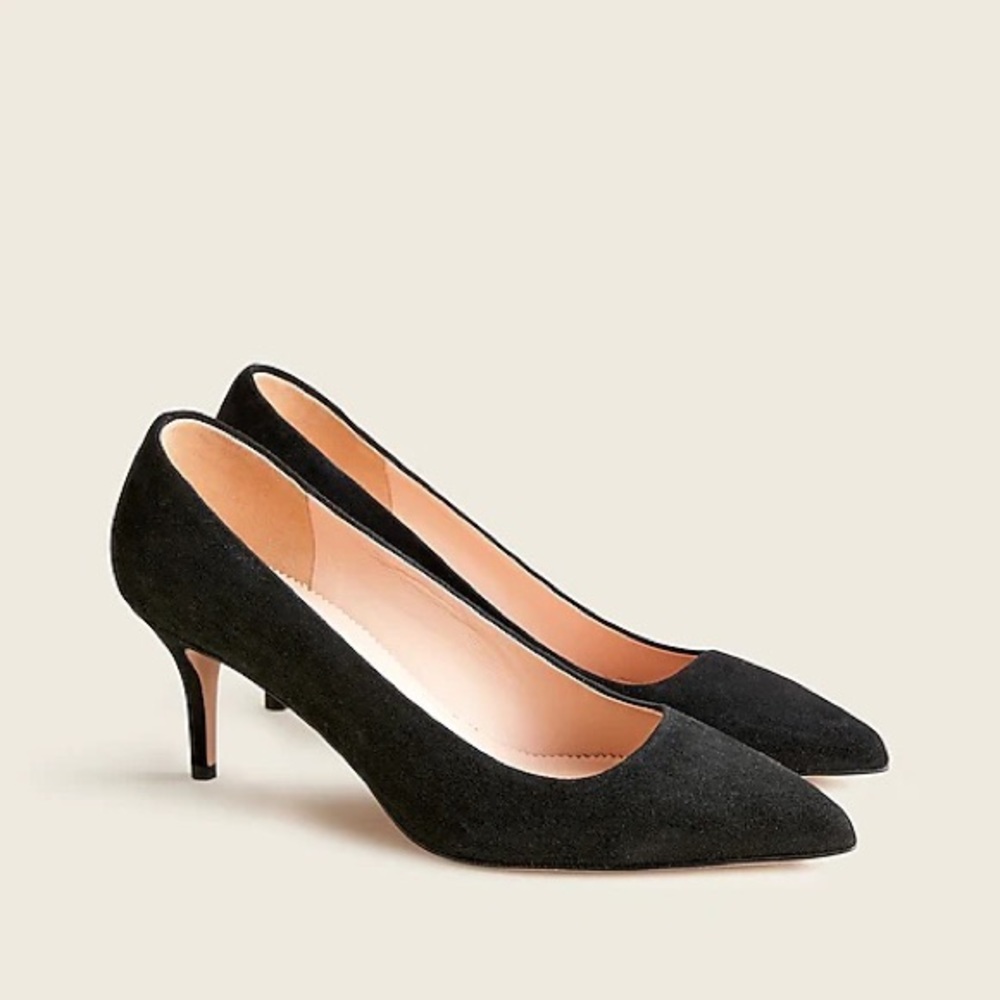J Crew Black Suede Colette Pumps Size 5.5 NWT